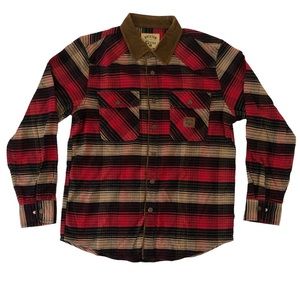 Brixton/Coors - Bowery Stretch Flannel - Red/Brown        Size - Medium